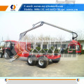 3 Tons Log Logging Trailer with Hydraulic Crane and Grapple